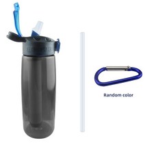 생수통정수기 트리탄으로 만든 물 필터 잠금 BPA 프리 정수기 여행 하이킹 캠핑 비상, 2.Black