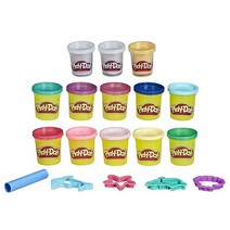 Play-Doh 벌크 공룡 색상 무독성 모델링 컴파운드 13팩 커터 모양 2개 롤러 가위 ( ), Mermaid