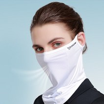 귀에 찰떡고정 편한 호흡 UV차단 스카프 릴렉스 페이스커버 썬블럭 자외선 차단 냉감 스포츠 마스크 아이스 쿨링, No.01 선블럭 마스크 화이트