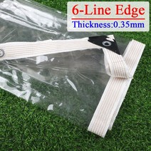 방수포 방수 투명 PVC 발코니 다육 식물 타프 테라스 선명한 두께, 101.6-Line Edge - 2x4m