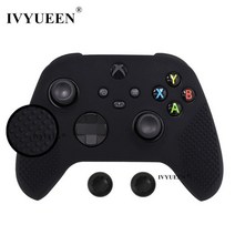 게임 액세사리 교체부품 IVYUEEN XBox 시리즈 S X용 무선 컨트롤러 전사 인쇄 보호 실리콘 케이스 스킨, Black