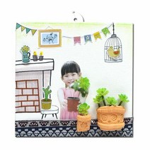 도예토 화분 액자 만들기_다육이(1인용) 4EA, 단품