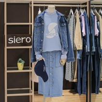 시에로 [시에로] 베이직 일자핏 미듐워싱 데님 자켓 (SI2JKF7