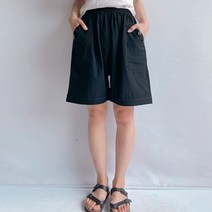 여성 린넨 면마 5부 반바지 비아나