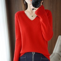스웨터니트이너셔츠 캐시미어스웨터 여성 브이넥 겨울 가을 솔리드 무지 숏 옷 긴 소매 이너웨어 빅사이즈 2787561530