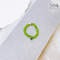 364days 정동원 굿즈 연두색 크리스탈 비즈반지 DONG WON 반지 페리도트 반지 8월 탄생석 초록색반지 엄마선물 친구선물