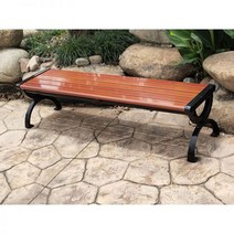 야외벤치 공원 긴의자 방부목 원목벤치 의자 정원 등받이 벤치 4인용 옥상, 1m5 우드그레인 알루미늄합금(실외) 평의자