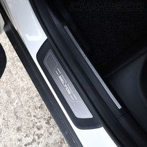 CHADECO 2019 신형 기아 셀토스 차량전용 도어스텝 도어스커프 발판튜닝 메탈헤어라인 알루미늄 몰딩 커버 인테리어 튜닝용품, A-하단 도어스커프4p