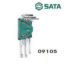 [SATA] 수공구 세트 육각 롱 볼 렌치 세트 09105 09105A 09106 09112 09113, 09113 (7PCS)