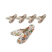 키키디 퀼트 면실내화 천슬리퍼 거실화 5P, 정글아이보리 5P