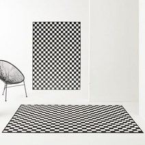 [바이빔] 모던한 체커보드 단모 러그 카페트 150x200