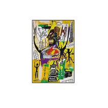 Jean-Michel Basquiat 장 미쉘 바스키아 작품 / 호텔 카페 거실에 걸면 좋은 캔버스 그림액자 22, 블랙