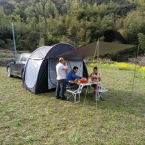 텐트 야외 자동차 후면 텐트 SUV 확장 캠핑 텐트 모기 방지 차양 자율 주행 캠핑 캐노피 천막 텐트, 2. Black