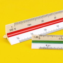고등학생 지도그리기 3면 삼각스케일 자 건축 교사 길이재기 도면 회사원 직장인 인테리어, 1개, 15cm - 고배율