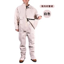용접복 작업복 안전복 하의 소가죽 보호복 단열, XXL, 회색 안감 가죽자켓+바지+장갑 세트