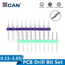 xcan 10pcs 0.15-3.05mm 탄화물 pcb 미니 드릴 비트 인쇄 회로 기판 드릴링 3.175mm 생크 pcb 드릴 비트 세트, 1.95mm, 2박스(20개)