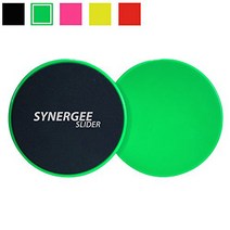 Electric Lime Green Core Sliders. Dual Sided Use on Carpet or Hardwood Floors. Abdominal Exercise Eq, 1