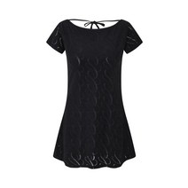 CURETTY C BURNOUT BACK POINT DRESS_BLACK CU221DR003BK