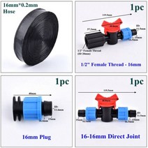 점적호수 관수자재 농업용 호수 50 메터/대 16mm * 0.2mm 미로 물방울 관개 테이프 호스 온실 시스템 농장 물 절약 조인트, 구멍 간격 20cm, 50m(164피트)_세트 L