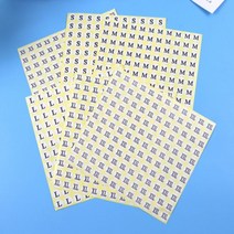 의류사이즈스티커 옷치수 사이즈 스티커 6종 세트 화이트