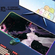 에픽 세븐 Rgb 마우스 패드 Pc 데스크 매트 애니메이션 빅 게임 키보드 카펫 확장 캐비닛 Mousepad Xx, 03 GG001212_06 RGB300x900x3mm