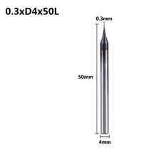 밀링커터 컷터 절삭공구 XCAN 1pc 0209mm TiAIN 마이크로 플랫 엔드 밀 4mm 샹크 2 플루트 밀링 커터 HRC 55 Mirco 초경 CNC 조각 비트 라우터, 0.3xd4x50l