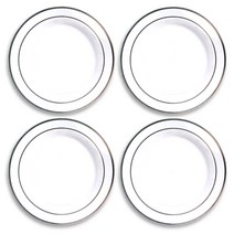 [데일리굿] 플라스틱 일회용 파티 접시 세트, 모던실버26cm 4장