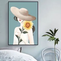 인물화 해바라기 인테리어 액자 캔버스액자 유럽품 여인상 액자 집꾸미기 샵꾸미기 가페 호텔 맞춤제작 가능