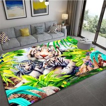 제전 매트 방진 재전lousidream 만화 호랑이 카펫 거실 홈 장식 소파 테이블, 150cm x 200cm, 4