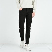 [데님공방] 남자 스판 블랙진 슬림일자핏 데일리 원워싱 치노팬츠