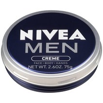Nivea 니베아 Men 크림 - 남성용 다용도 얼굴 손 및 바디 로션 73.7g(2.6온스). 틴 케이스 239229, Fragrance free_2.6 Ounce (Pack