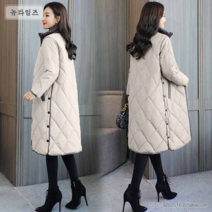 겨울 빅 사이즈 여성 프리미엄 다운 점퍼 포근 패딩 누빔 롱 코트