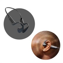 ELSECHO 초경량 무선 골전도 블루투스 이어폰 넥밴드 스포츠형 블루투스 이어폰 오픈형, 블랙