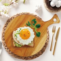 [천삼백케이] [엠앤쿡] 마호가니 원목 도마 플레이팅 원형 서빙보드