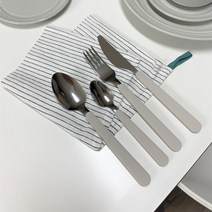 [JJ홈디] 예쁜 커트러리 포크 칼 숟가락 찻숟가락 1SET 핑크 그레이, 라이트 그레이