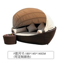 빅라운드 선베드 썬베드 야외 리클라이너 콤비 라탄 쿠션 소파 베드 비치 호텔 펜션 워터파크, F타입