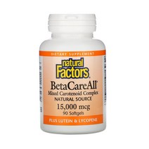 네추럴팩터스 베타케어올 15000mcg 90정 비타민A 루테인 지아잔틴 알파카로틴