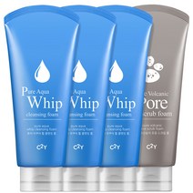 C2Y 휩 폼클렌징 220mlx4개 클렌징폼 스크럽 세안제, [AA2] 휩 폼 220ml 3개+모공 스크럽 1개