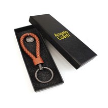 코란도스포츠 안젤로키홀더 딥브라운 자동차키링 가죽열쇠고리 심플디자인키홀더