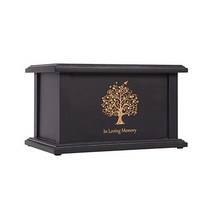 사람의 재를 담는 나무 유골함 화장용 성인 장례식 매장 또는 가정용 남자 여자 장식용 검, Black Tree, No Frame