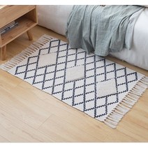 모로칸러그 발타러그 워셔블러그 페르시안카페트 네이비 모로코 술 바닥 매트 코튼 캔버스 기하학 문 매