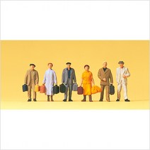 Preiser 14019 디오라마 미니어처 테라리움 승객과 여행객 6명 세트 사람 피규어 모형 1:87 사이즈
