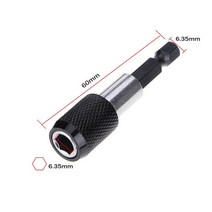 타격드라이버 별모양드라이버 별나사 14 인치 육각 섕크 자동 잠금 스크루 드라이버 비트, 길이 60mm