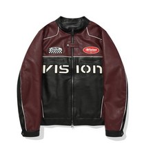 VISION STREETWEAR VSW Faux Leather Racing Jacket Black VS2303JK02BK 294855