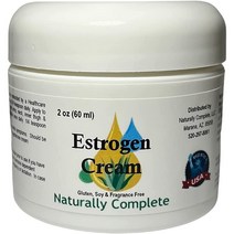 Naturally Complete 천연 Bioidentical 에스트로겐 크림 60ml 파라벤 소이 글루텐 프리 무향 에스트리올 여성 호르몬 안면 홍조 갱년기 건조증 스킨케어, 1개