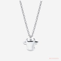 12지신 소띠 실버 미아방지 목걸이 82-SSSN12, kids 37cm