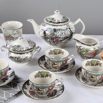 영국 존슨브라더스 찻잔 티팟 다기 세트 프렌들리빌리지, 머그컵