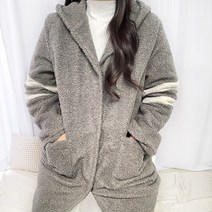 포미데이 뽀글이 양털 램스 울 버튼 후리스 자켓