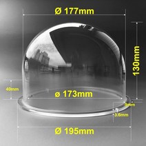 브래킷 외부cctv 7.6 인치 직경 195mm 아크릴 투명 플렉시 유리 카메라 돔 커버 보안 감시 돔 cctv 카메라 하우징 모니터 쉘, 없음