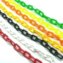 [우틸하우스] 플라스틱 체인 주차콘 안전줄(6mm 8mm)1M 사슬 주차금지줄 통제줄 안전줄 출입금지, 검정